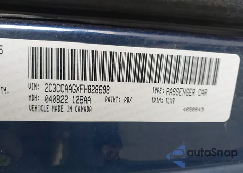 2015 Chrysler 300 Limited from USA, damaged, VIN 2C3CCAAGXFH828698